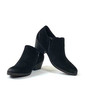 New Earth Collette Caitlyn Black Suede Leather Zip Bootie/Shootie 8